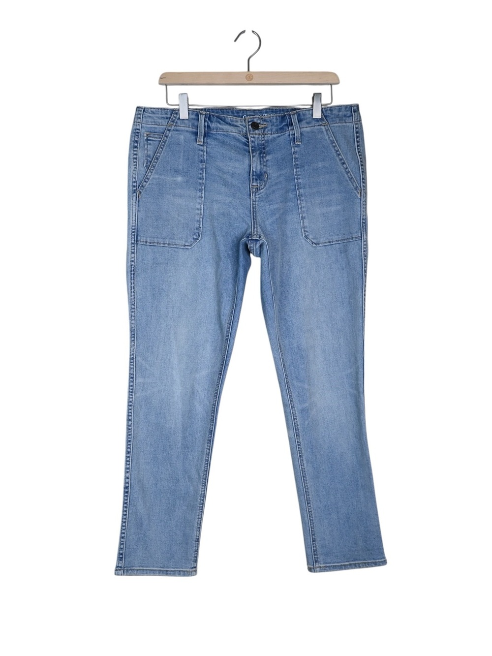 GAP Women's 12/31 Front Patch Pocket Girlfriend Jean